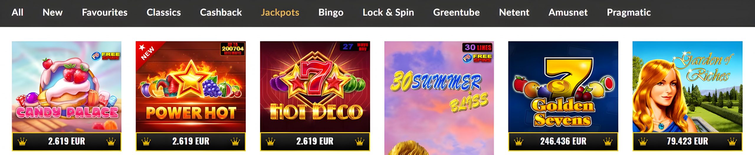 Jackpots rések